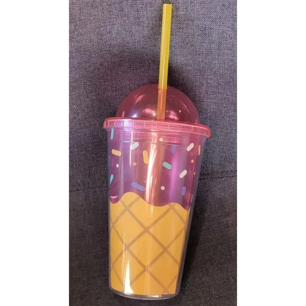 Ice cream cone Novelty drinkware cup with at lid and straw Target